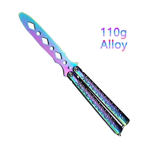Rainbow Gradient Premium Metal Dull-Blade Foldable Tool (110g) - No Sharp Edge Risk, Smooth & Balanced Handling, Compact, Stylish EDC Display Piece, Ideal Teen Boy Gift, Camping Accessory