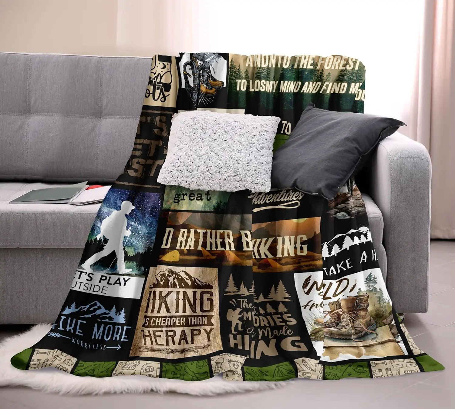 QOJUYO Hiking Gifts for Women/Men, Cool Hiking Gifts for Hikers Blanket 60"x50"