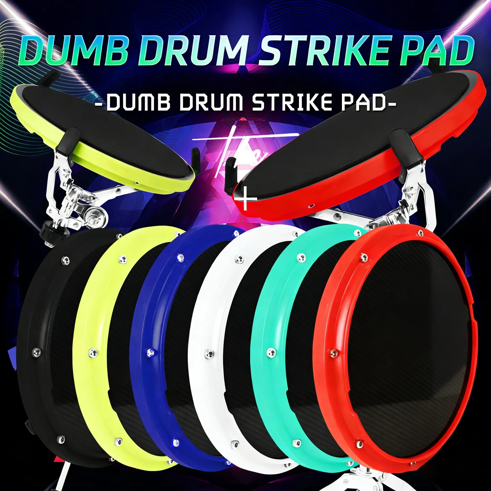 Irin 10 Inch Carbon Fiber Drum Percussion Practice Pad, Silent Shockproof Non-Slip Design, Suitable for All Levels, Daily Practice Home Training Stage Warm-Up