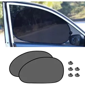 2PCS Car Window Shade, 25"*15" Side Window Sun Shade Blocker with Suction Cups, Mesh Vehicle Window Screen Provide Glare and UV Rays Protection for Baby, Universal Car Accessories for Most Models