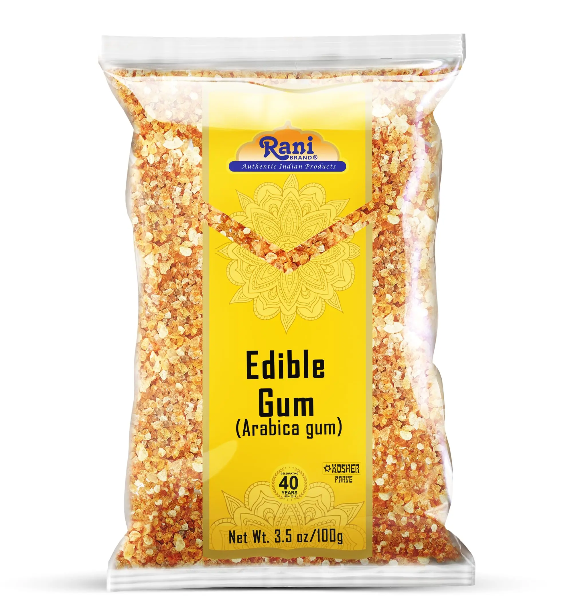 Rani Edible Gum Whole (Arabica Gum) 3.5oz (100g) ~ All Natural, Salt-Free | Vegan | No Colors | Gluten Friendly | NON-GMO | Kosher | Indian Origin