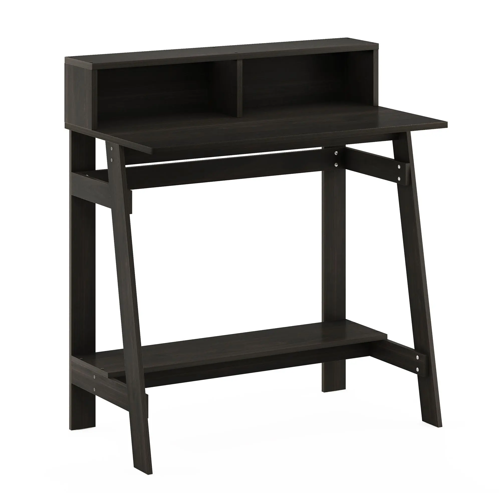 SIMPLISTIC Espresso 32-in Office Desk - Minimalist Modern, Modern Style Desk with Monitor Stand, A-Frame Base for Dorm, Home Office, Minimalist Modern Desks, Modern Style Desks