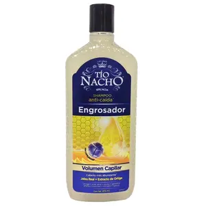 Tio Nacho Shampoo Anti Hair Loss, Real jelly and Rosemary, Quina Ginseng Aloe Vera Romero Lúpulo 415ml.