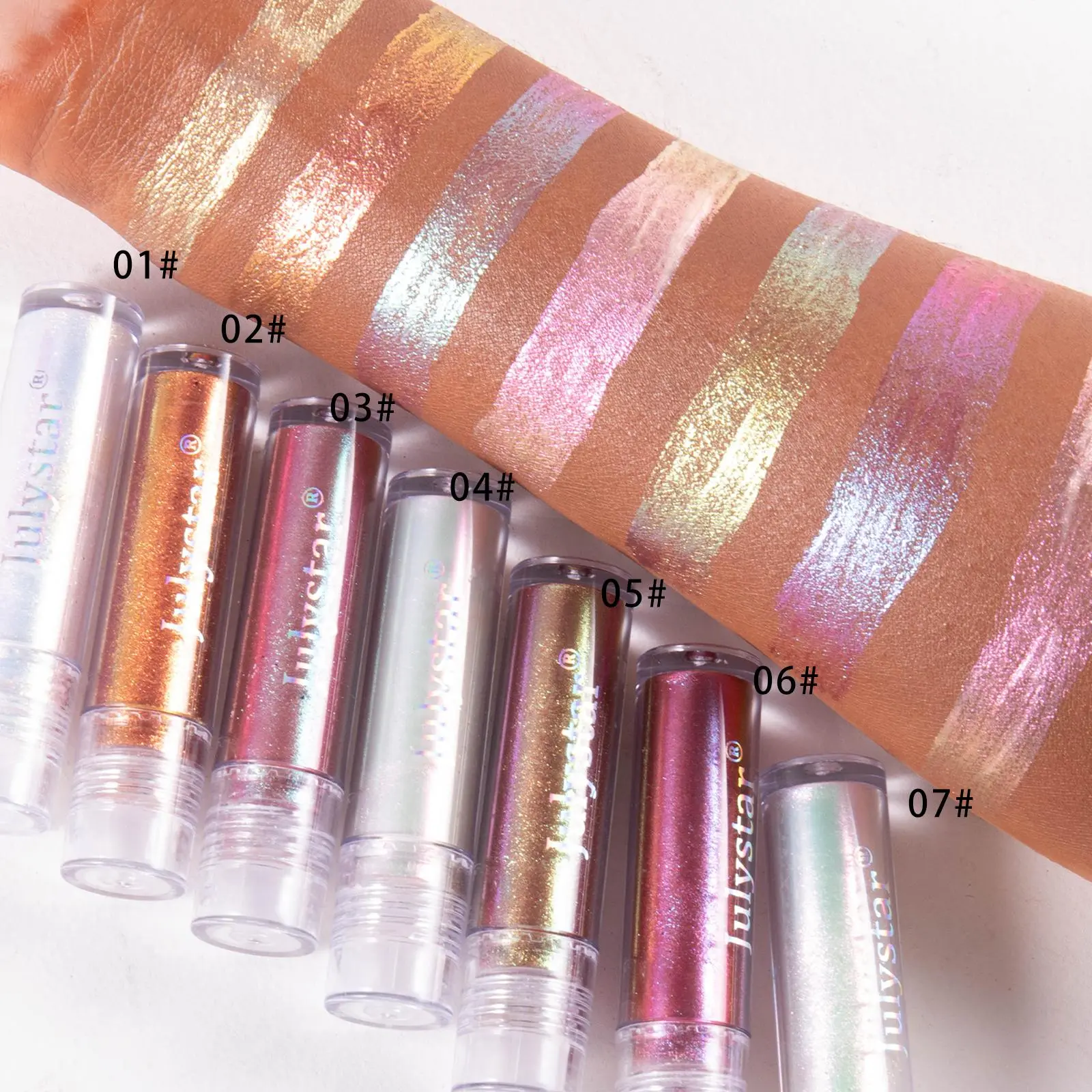 Pearlescent Shimmering Highlight Liquid, 1 Count Long Lasting Liquid Cosmetic Eyeshadow, Glitter Eyeshadows, Sparkling Eye Makeup Product for Women & Girls Daily Use Glitter Beauty
