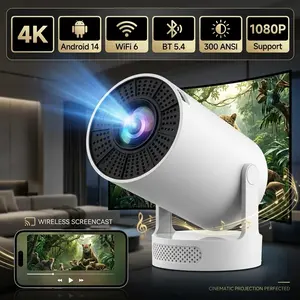 XBJ 713 Smart Mini Projector with 4K Decoding Support, Wireless Screen Mirroring, Home Theater, Auto Focus, Portable for Home & Outdoor Use, Supports WiFi & Bluetooth Connection, father's Day gift