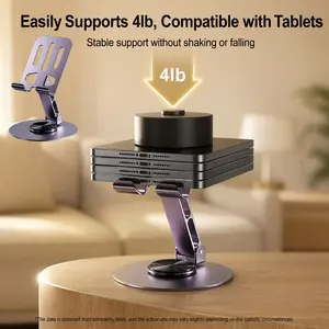 360° Rotating Foldable Phone Stand - Portable Multi-Angle Desktop Holder for Content Creators & Desk Setup Cellphone Smartphone Mount Folding Aesthetic