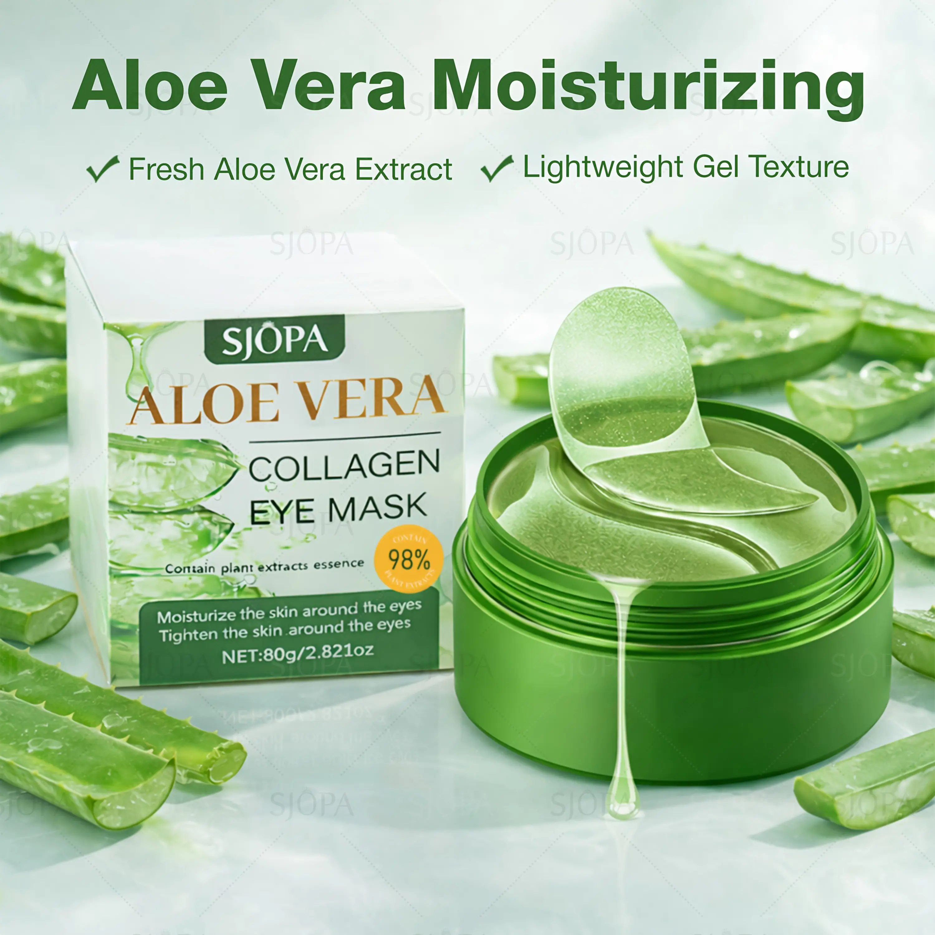 60pcs Instant Lift Aloe Vera Collagen Eye Mask, Under Eye Patches, Strong Moisturiz, Cooling, Look Reduced Wrinkles, Look Reduced Dark Circles, Gel Eye Patches Suitable for Swollen Eyes Dark Circles, Improved Under The Eye Patches Skin Loosen