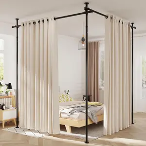 Rods No Drilling for Room Divider, Tension Rod 180in Wide Wall Divider for Window Partition Room Dividers Separation, to Ceiling Privacy Separator