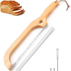 14.5 Inch Home Bread Knife, Self-Made Baguettes & Premium Slicer, Thin Blade, Ergonomic Design, Sharp Cutting Edge