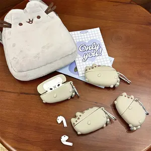 1 piece of cute Pusheen earphone case, cute wireless Bluetooth earphone case, shockproof, durable and fashionable accessory, suitable for AirPods Pro 3/1/2/3/4/Pro/Pro2 (the shape may vary depending on the model)