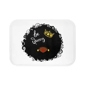 Queen's Crown Bath Mat - Afrocentric Home Decor, Be Queen Statement Rug, Black Girl Pride Gift, Bathroom Accessories, Self-Love Decor
