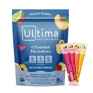 Ultima Replenisher Daily Electrolyte Drink Mix – Mocktini Variety, 16 Stickpacks – Hydration Packets with 6 Key Electrolytes & Trace Minerals
