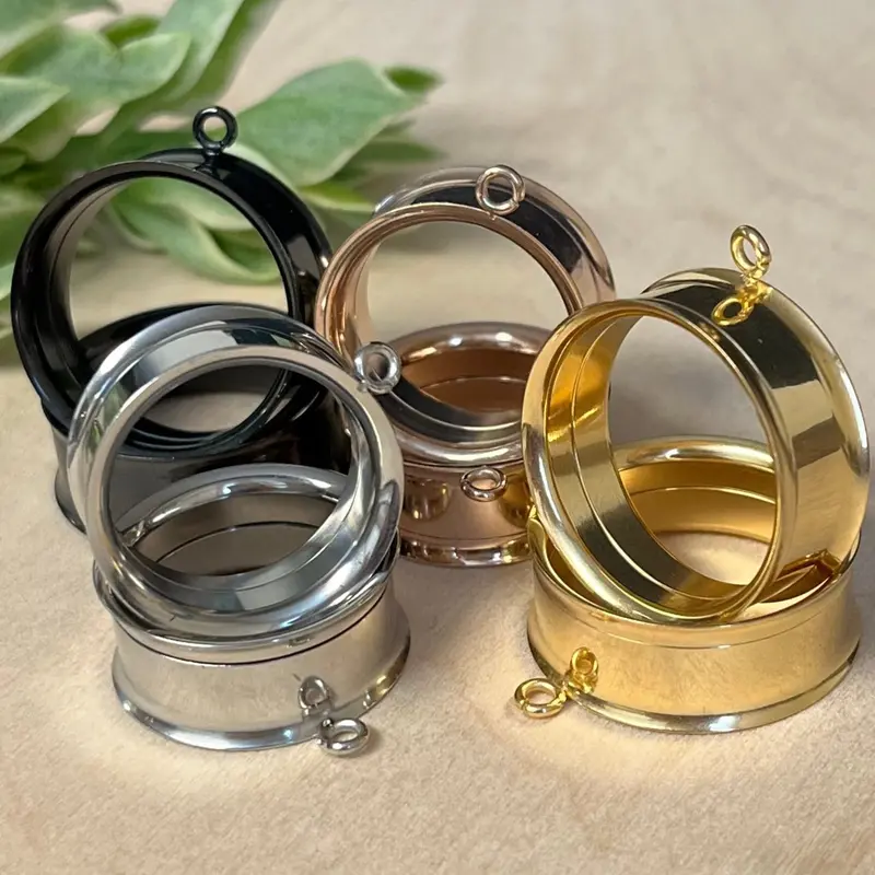 PAIR of Beautiful Add-Your-Own-Design Dangle Internally Threaded Double Flare Tunnels/Plugs - Gauges 2g (6mm) thru 1" (25mm)