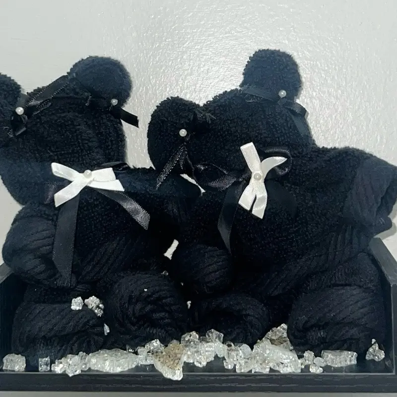 J.R Creations Teddy Bear Set - 4 Teddy Bears with Unique Design, Ideal for Bathroom Decor and Teddy Bear Collection