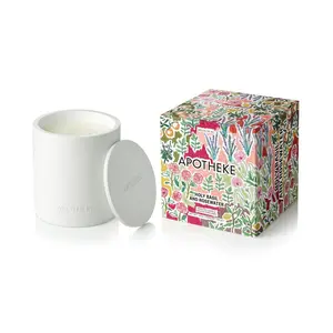 APOTHEKE Holy Basil and Rosewater 2-Wick Candle - Elegant Aromatic Blend of Soothing Lavender, Fresh Pine, and Holy Basil