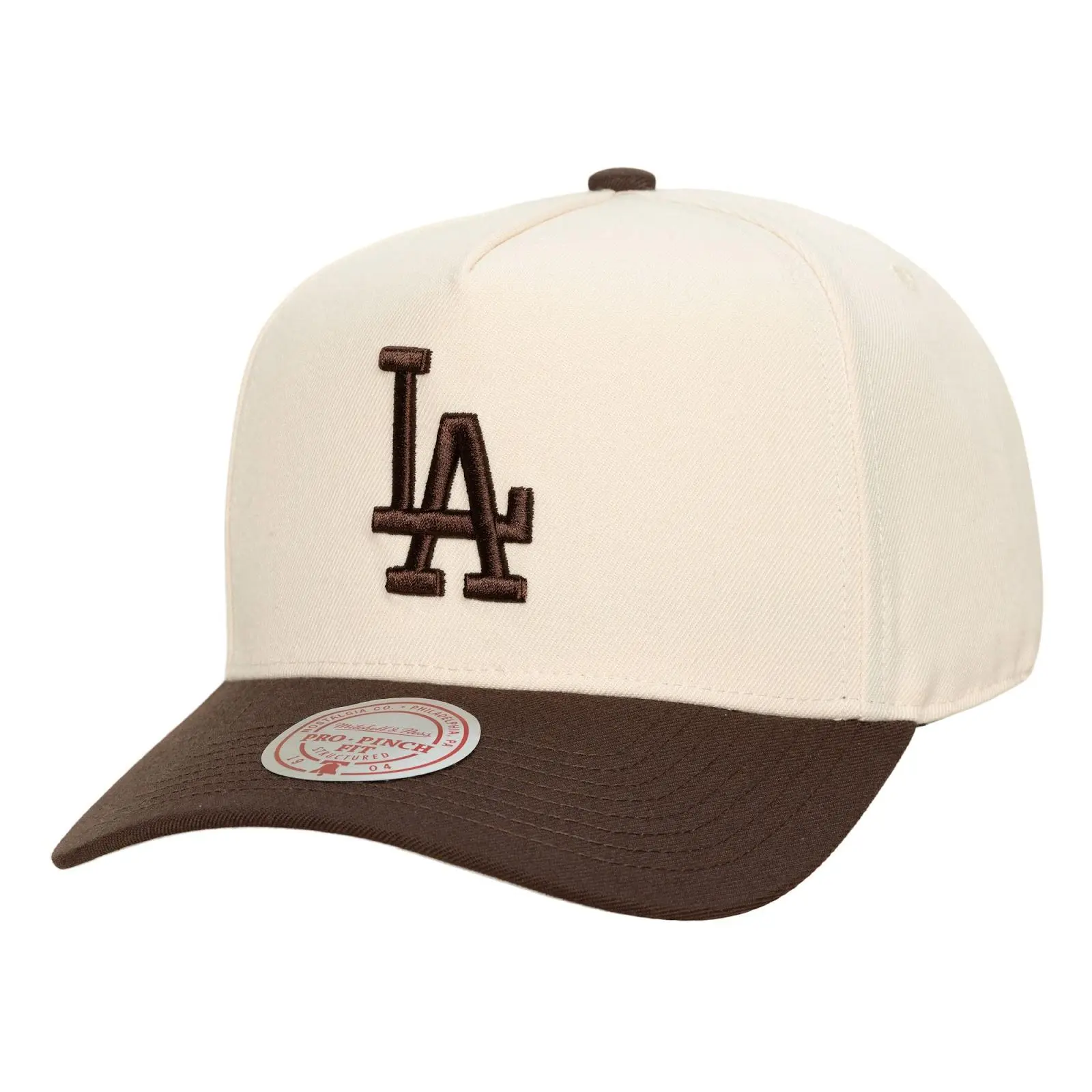 Los Angeles Dodgers Brown & Cream Acrylic Pro Snapback Hat, Sports Team Graphic Hats Headwear, Men's Accessories, Gifts for Him, Mitchell & Ness