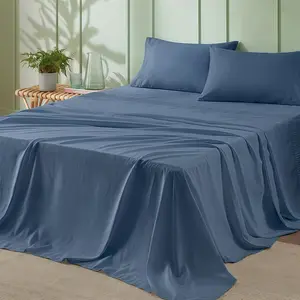 Esra Classic 4-Piece Solid-Color Bedding Set - King Size, Deep-Pocket Breathable Microfiber Sheets & Pillowcases, Smooth Texture, Hotel-Grade Softness, Year-Round Use, Easy-Care Machine Washable,summervibes cozy gift