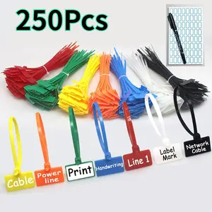 250Pcs 6 inch Wire Zip Ties Self-locking Plastic Nylon Cable Ties Multicolor Network Wire Plastic Straps Label Mark Tag garden accessories plant clip