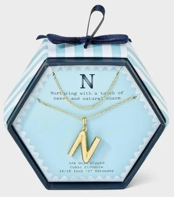 14K Gold Dipped Cubic Zirconia Duo Initial Multi-Strand Necklace - A New Day Gold