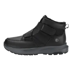 FitVille Men's Extra Wide Width Slip-On Snow Boots - Rubber, Fur-Lined, Water-Resistant, Round Toe Outdoor Boot Footwear for Winter Warmth
