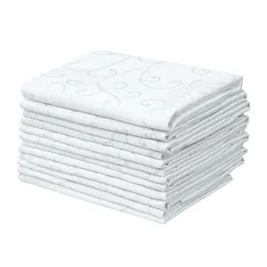REGALWOVEN 12 Pack Silky Cloth Napkins, Satin Napkins for Weddings Dinner Party Decoration 19x19 Inch White