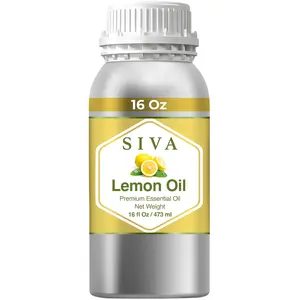 Siva Lemon Essential Oil - 16 Fl Oz – Natural Lemon Oil - for Diffuser, Face, Skin Care, Aromatherapy, Hair Care, Scalp and Body Massage