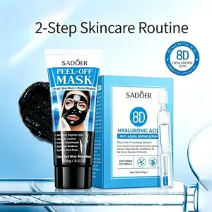 [US STOCK] 2-Step Pore Reset Kit - Dead Sea Mud Mask & Hyaluronic Acid Serum Duo | Deep Cleansing Blackhead Remover & Intense Hydrating Skincare Set