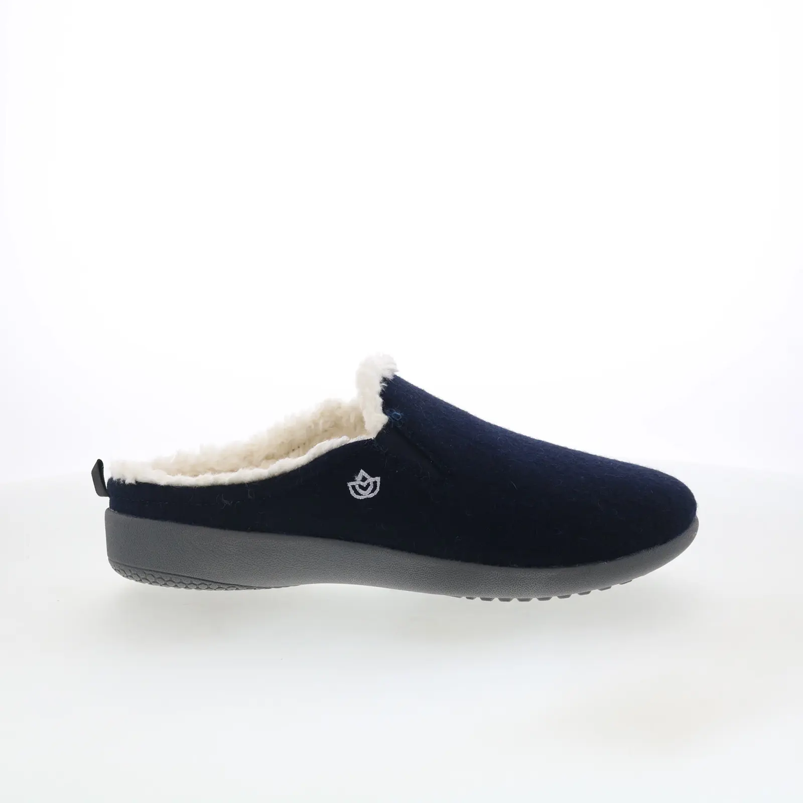 Spenco Dundee Wool Slipper SP1048NVY Womens Blue Suede Clogs Slippers Shoes