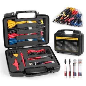 Multimeter Test Lead Kit Automotive 68 count  Probe Kit Multi Function Multimeter Leads Kit Size Coding Circuit Test Leads Kit with  Clips Electrical,Banana Plug Test Lead,Oscilloscope Probe