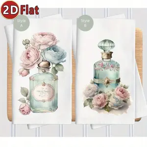 Bathroom Hand Towel Set Vintage Roses And Perfume Guest Bath Towels Perfume Bottle Decorative Towels Floral Hand Towels Single Or Set Absorbent 2 Pieces Modern 23.6x15.7 Inches Hand Towels -Housewarming Gifts-Cleaning Supplies Bathroom Supplies