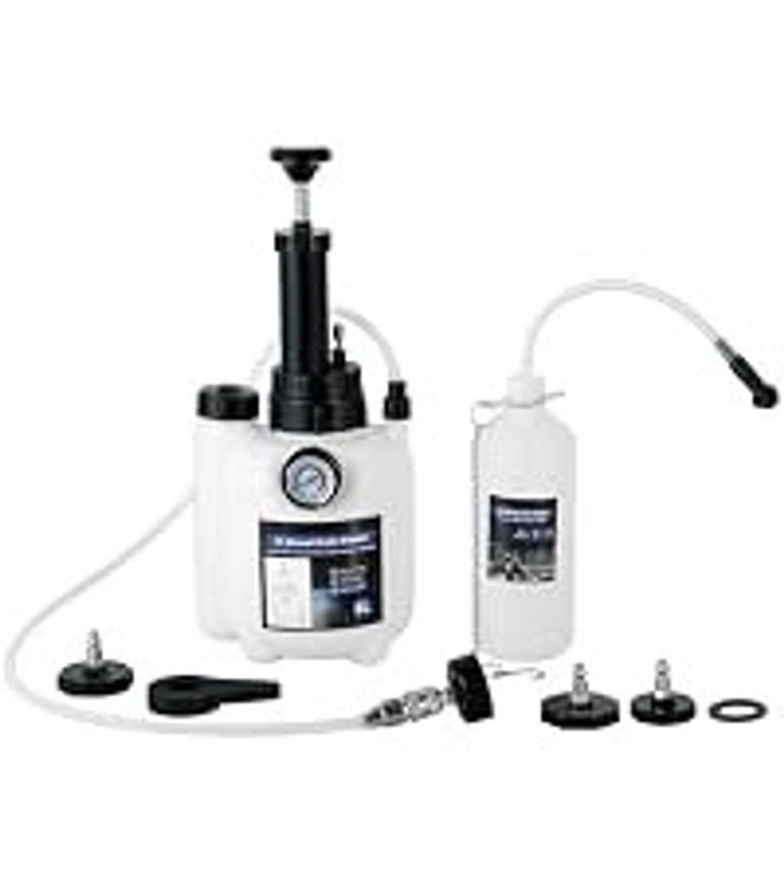 2 in 1 Handheld Vacuum Pump Brake Bleeder Kit for Motorcycle, 16 pcs Brake Fluid Bleeder Oil Change Hand Held Vacuum Pistol Pump Tester Kit for Bike Car Truck (Blue)