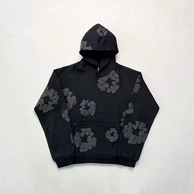 Denim Tears New Kapok Print Casual Pullover Hoodie & Casual Joggers | Unisex Couple Style Euro-American Trendy Sports Set | Summer Trendy Outfit