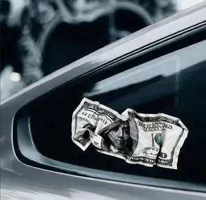 Pleated Dollar Bill Car Stickers Decorative Scratch Hiding Vehicle Decals for Stylish Car Accessories