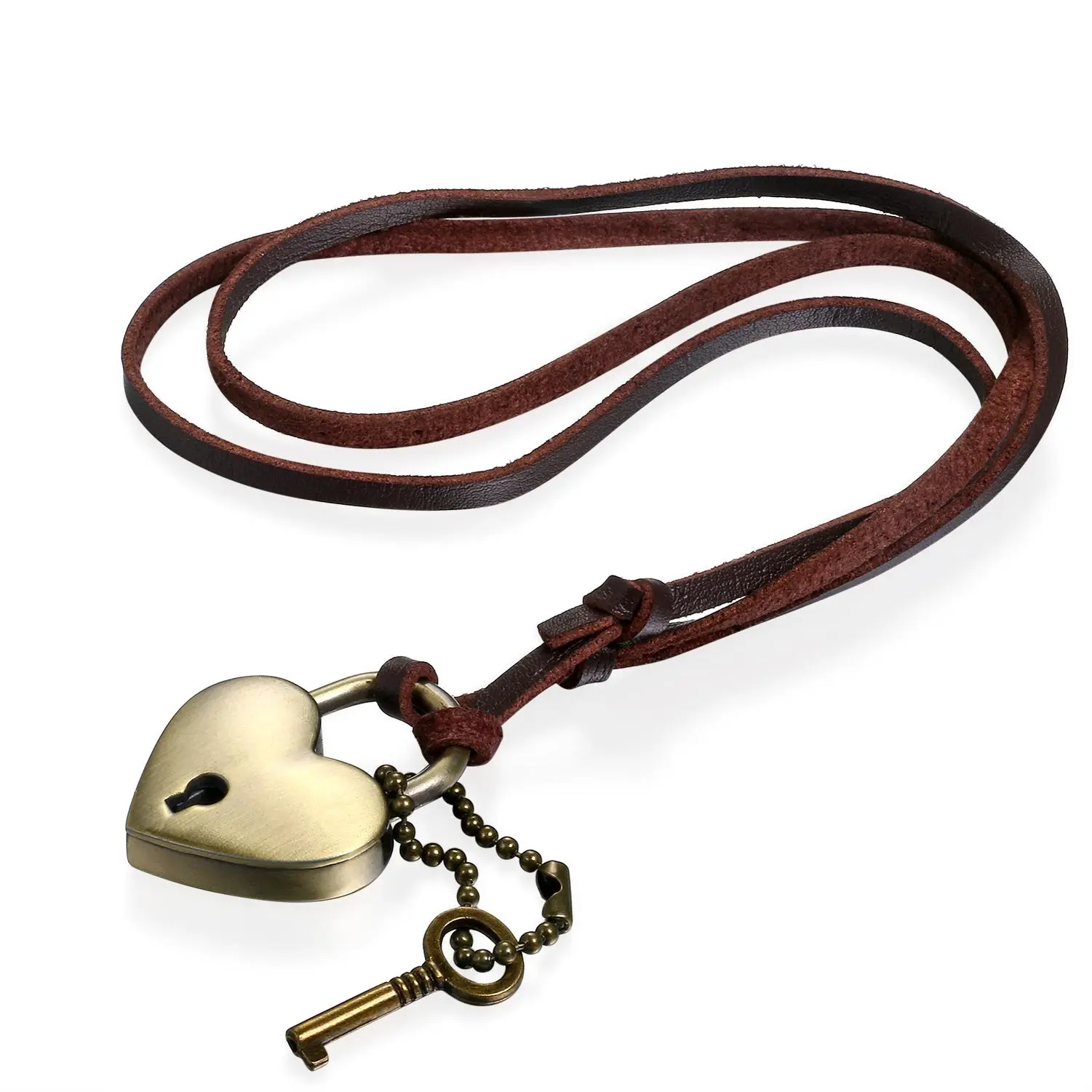OIDEA Unisex Vintage Alloy Lock and Key Charm Necklace for Couples | Adjustable, Gift for Valentine's Day, Anniversary, Close Friendships, Lock & Key, Birthday, Antique Finish, Leather, 16.9" To 31.5", Alloy & Leather Combo, Valentines Day, Unisex Wear, C