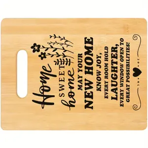 1pc Bamboo Cutting Board Decor Kitchen Decoration New Home New Adventure Multi-function Practical UV Printing Chopping Board Christmas Birthday Wedding New Home Gift
