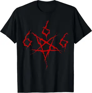 100% cotton Unisex Devil 666 Pentagram Occult Horror Halloween T-Shirt