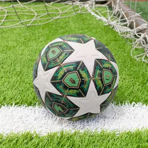 High Elastic PU Leather Soccer Ball Size 5, Durable Seamless Heat Bonded Professional Training Match Football for Adults Teens, Football Balls