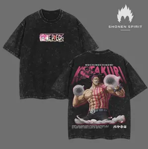 Charlotte Katakuri - One Piece Anime Double Printed Washed Tee Unisex Oversize Anime Manga Acid Washed Lightweight Cotton T-Shirt