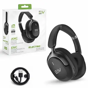 Electronic World Sound Core Over-Ear Wireless ANC Bluetooth Headphones, 5-Mic ENC, 45H Battery, Wired Connection, Fast Charging, High-Quality Audio, Compatible with Multiple Devices for Travel & Work Calls