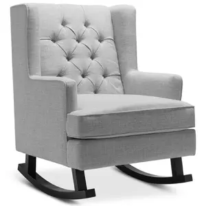Best Choice Products Rocking Accent Chair, Tufted Upholstered Wingback for Home, Nursery w/ Wood Frame Best Choice Products Rocking Accent Chair, Tufted Upholstered Wingback for Home, Nursery w/ Wood Frame