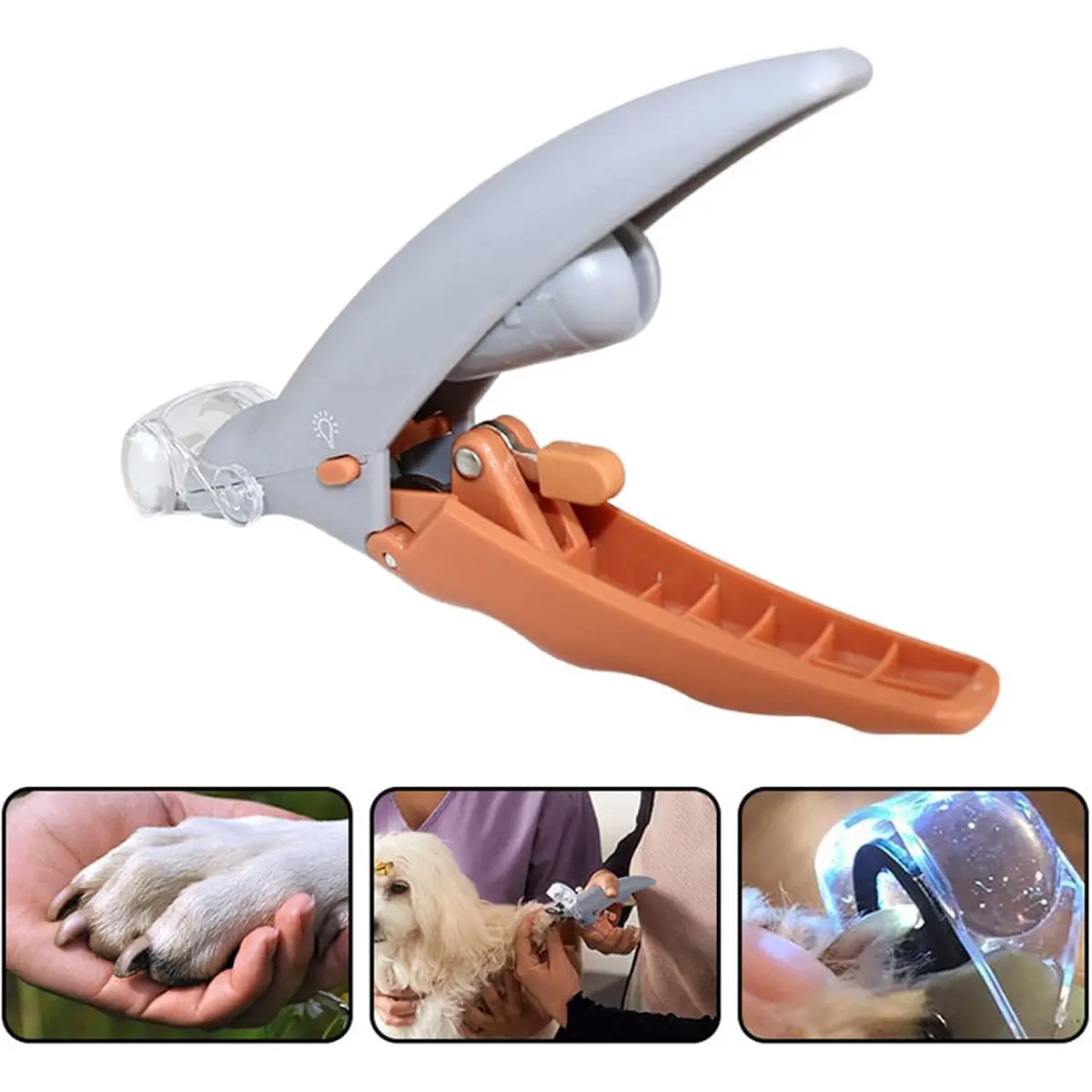 Illuminated Dog & Cat Nail Clipper with LED Light & 5X Magnification for Safe, Precise Trimming | Pet Nail Cutter for Small & Large Breeds | Easy-to-Use Grooming Tool for Pets