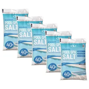 Aqua Joe 5 Pack 40 Lb Fast Dissolving Pool Spa Salt Chlorine Generators, AJ-PS40