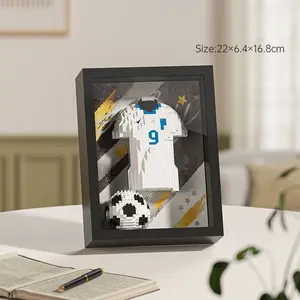 450+ Pieces Football Team Uniform Building Blocks Set, Collectible Model Kit, Home Decor, Gift for Soccer Fans, Birthday Present