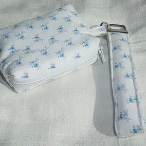 The HoneyVine Zippy Wallet & Wristlet Set - Blue Blossom Floral Design, Compact Zipper Closure, Perfect for Everyday Use