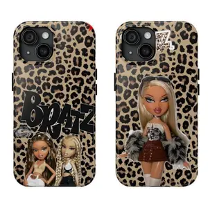 Retro Y2K Leopard Print Edgy B-Bra.tz Doll Phone Case Compatible for iPhone 17Promax 16 15 14 13 12 11 and for Samsung S21-S25 Perfect Gift for Her/Him Girly Phone Cases
