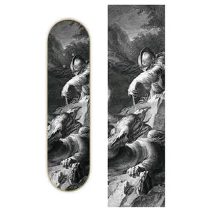 DRAGON SLAYER BW - Pvblic Domain Skateboard Griptape