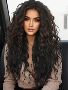 28 Inch Curly Full Head Wig, Natural Look Heat Resistant Silk Fiber, Suitable for Women, Soft & Fluffy Hair Extension, Synthetic Curly Wigs