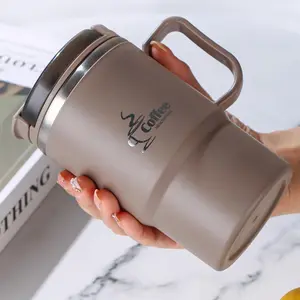 Large 550Ml/19.3Oz Stainless Steel Coffee Mug Featuring a Lid And Spoon, Perfect for Travel, Without Insulation, Suitable for Office Use, Students, Sports, Outdoor Events, And As Gifts for Halloween And Christmas