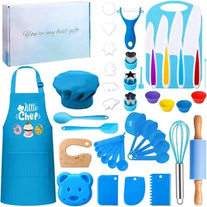 P-AS013  45 Pcs Kids Cooking Set Real with Gift Box, Baking Set, Kitchen Tools for Girls & Boys