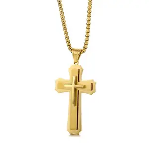 Unisex Classic Hip Hop  Cross Pendant Necklace , 24" Chian length - A Perfect Gifts For Lovers, Friends, Boyfriends, Girlfriends, Wife, Husband, Thanksgiving, Independence Day, Holloween, Black Friday, Chrisatmas and New Year  D13